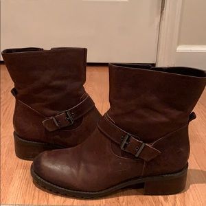 Lord & Taylor Brown Moto Boots - size 10